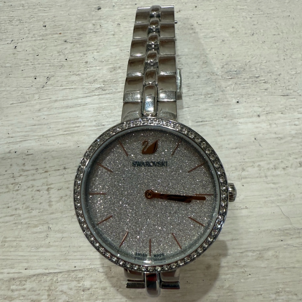 Swarovski Crystal-Embellished Silver Watch